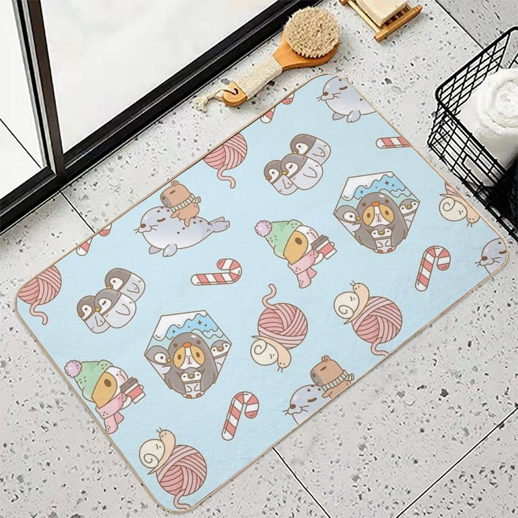 Bubu The Guinea Pig, South Pole Holiday Bath Mat
