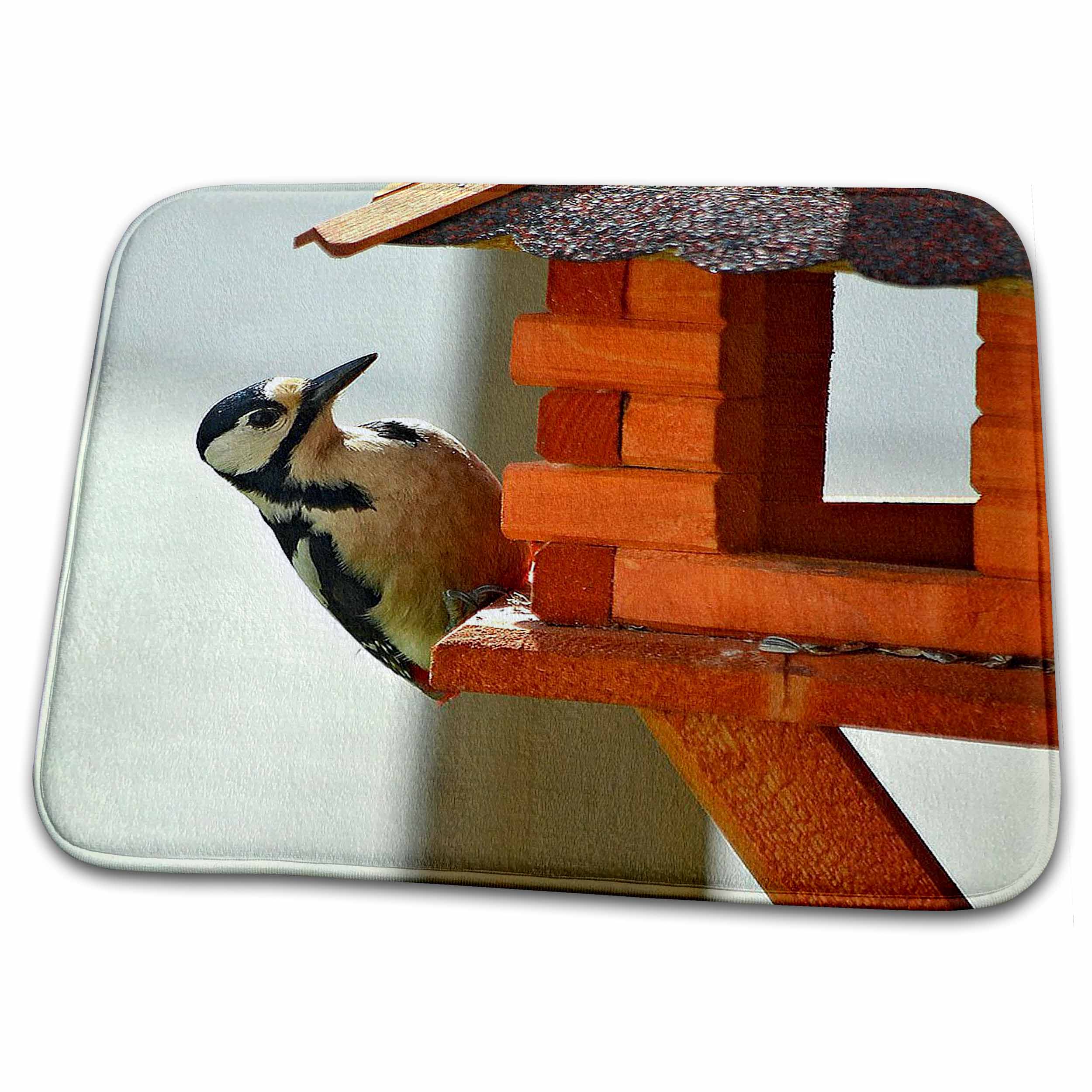 Dish Drying Mat - Woodpecker at Bird Feeder Jr – Birds