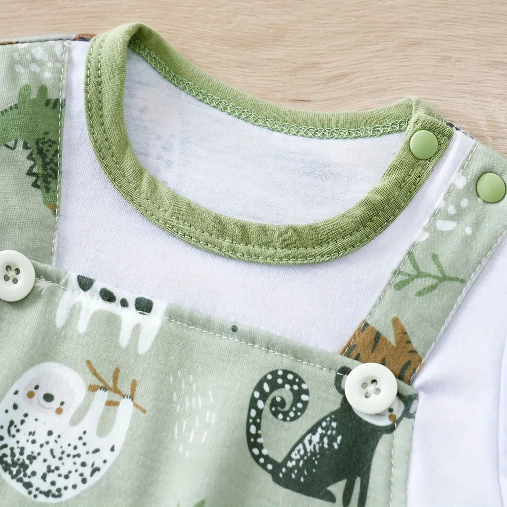 Cute Zoo Animal Print Infant Romper for Everyday Comfort